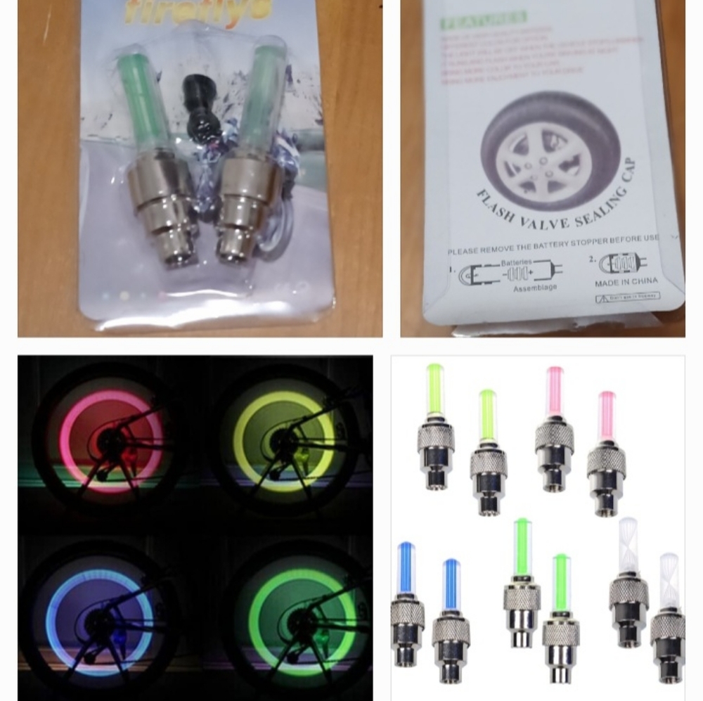 4/$30 Car/Bicycle Wheel Lights - 2 Green Lights